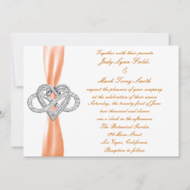 Orange Infinity Heart Wedding Einladung