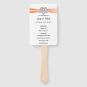 Orange Infinity Heart Wedding Program Fans Fächer (Vorderseite)