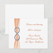 Orange Infinity Hochzeitsempfang Karte (Vorne/Hinten)