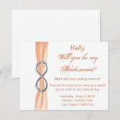 Orange Infinity Wedding Bridesmaid Card Einladung (Vorne/Hinten)