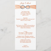 Orange Infinity Wedding Menu Card Menükarte (Vorderseite)
