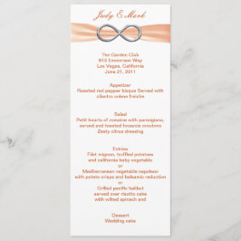 Orange Infinity Wedding Menu Card Menükarte