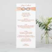 Orange Infinity Wedding Menu Card Menükarte (Stehend Vorderseite)