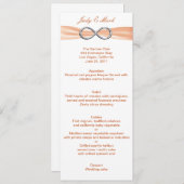 Orange Infinity Wedding Menu Card Menükarte (Vorne/Hinten)