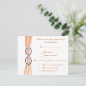 Orange Infinity Wedding Response Card RSVP Karte (Stehend Vorderseite)