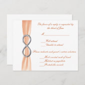 Orange Infinity Wedding Response Card RSVP Karte (Vorne/Hinten)