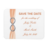 Orange Infinity Wedding speichert das Date Magnet (Horizontal)