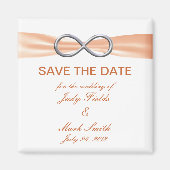 Orange Infinity Wedding speichert das Date Magnet (Vorne)
