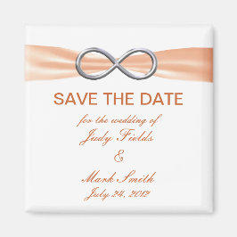 Orange Infinity Wedding speichert das Date Magnet