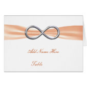 Orange Infinity Wedding Table Platzkarte (Vorderseite (Horizontal))