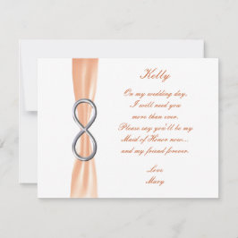 Orange Infinity Wedding Trauzeugin Card Einladung