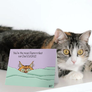 Orange Ingwer Lila Süßer Katzenpapa Vatertag Karte