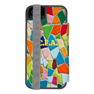 Orange Initialen Mosaik Incipio Watson™ iPhone 5 Geldbörsen Hülle