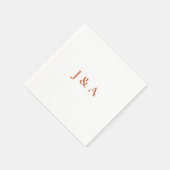 Orange Initials Wedding Napkin Serviette (Ecke)