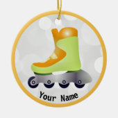 Orange Inline Skate Design Keramik Ornament (Vorne)