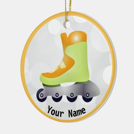 Orange Inline Skate Design Keramik Ornament (Links)