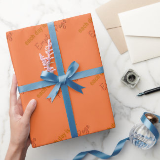 Orange Inspirierende Zitat-Typografie Geschenkpapier
