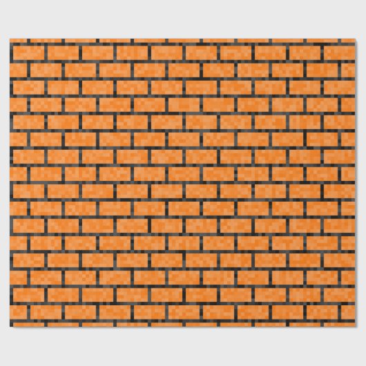 Orange inspiriertes Ziegelstein-8-Bitmuster Geschenkpapier (Flach)