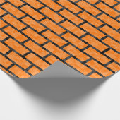 Orange inspiriertes Ziegelstein-8-Bitmuster Geschenkpapier (Ecke)