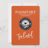 Orange Ireland Passport Hochzeitseinladung Einladung (Rückseite)
