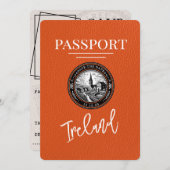Orange Ireland Passport Save the Date (Vorne/Hinten)