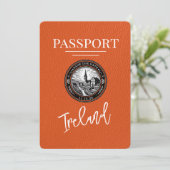 Orange Ireland Passport Save the Date (Stehend Vorderseite)