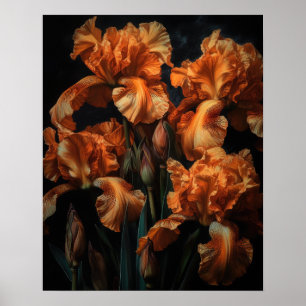 Orange Iris Blume Art Print Poster