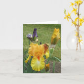 Orange Iris Kleine Note Karte (Gelbe Blume)