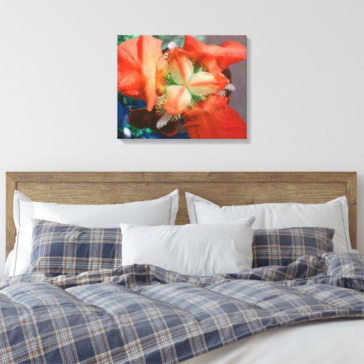 Orange Iris Leinwand (Insitu (Schlafzimmer))