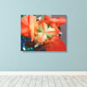 Orange Iris Leinwand (Insitu (Holzboden))