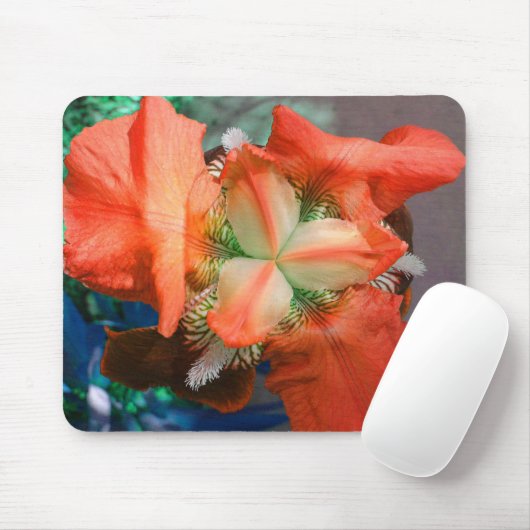 Orange Iris Mousepad (Mit Mouse)