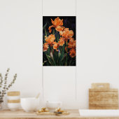 Orange Irische Blume Art Print Poster (Küche)