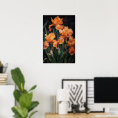 Orange Irische Blume Art Print Poster (Heimbüro)