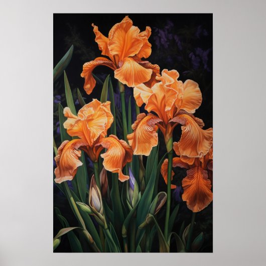 Orange Irische Blume Art Print Poster (Vorne)