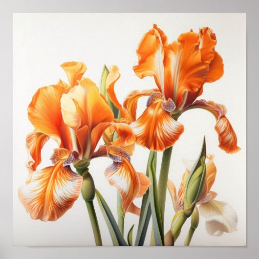 Orange Irische Blume Art Print Poster (Vorne)