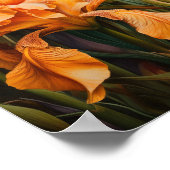 Orange Irische Blume Art Print Poster (Ecke)