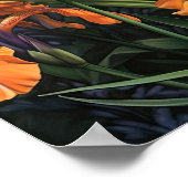 Orange Irische Blume Art Print Poster (Ecke)
