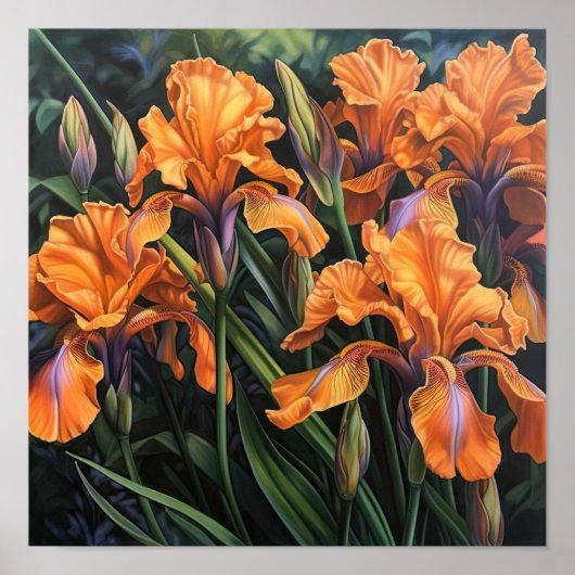 Orange Irische Blume Art Print Poster (Vorne)