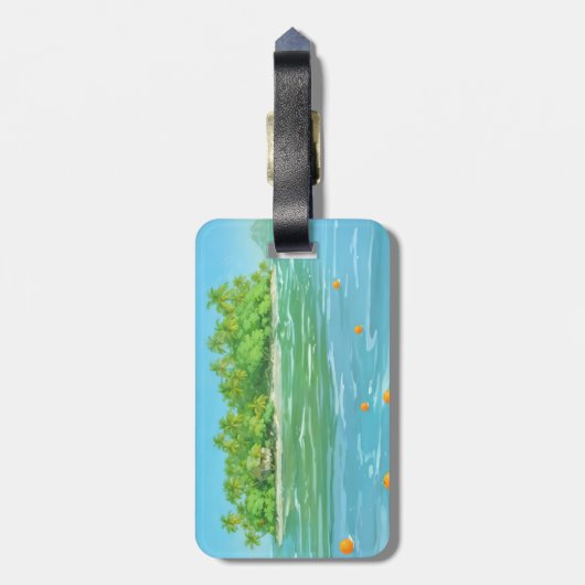 Orange Island Gepäckanhänger (Rückseite vertikal)