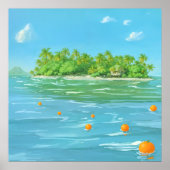 Orange Island - Painterly Seascape Poster (Vorne)