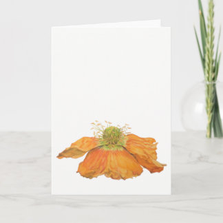 Orange isländische Mohnblumen-Gruß-Karte 5" x 7" Karte