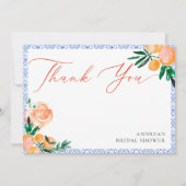 Orange Italian That’s Amore Bridal Shower Dankeskarte (Vorderseite)