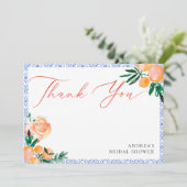 Orange Italian That’s Amore Bridal Shower Dankeskarte (Stehend Vorderseite)