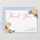 Orange Italian That’s Amore Bridal Shower Dankeskarte (Vorne/Hinten)