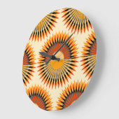 Orange Ivory Blume Sternmuster Große Wanduhr (Winkel)