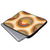 Orange Ivory Blume Sternmuster Laptopschutzhülle (Vorne Knopf)
