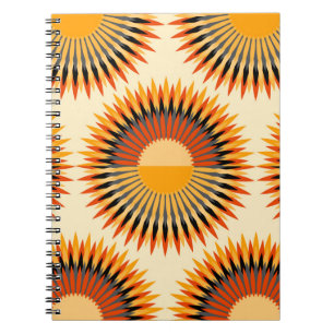 Orange Ivory Blume Sternmuster Notizblock