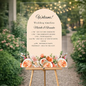 Orange ivory florals arch clear wedding program acrylschild