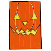 Orange Jack-o-Lantern-Geschenktasche zu Halloween  Mittlere Geschenktüte (Vorderseite)