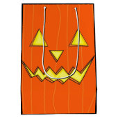 Orange Jack-o-Lantern-Geschenktasche zu Halloween  Mittlere Geschenktüte (Rückseite)